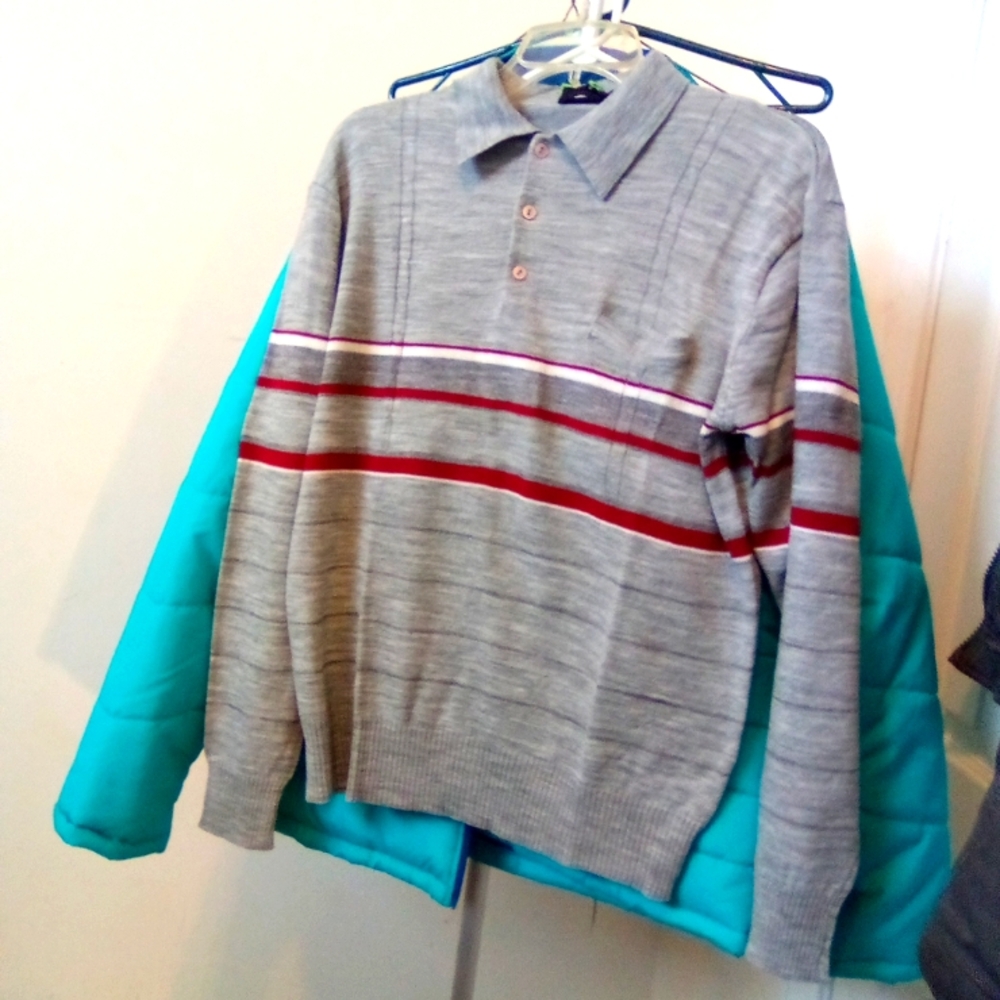 L !!**Vintage**!! ¼Button Down Sweater/Cardigan
